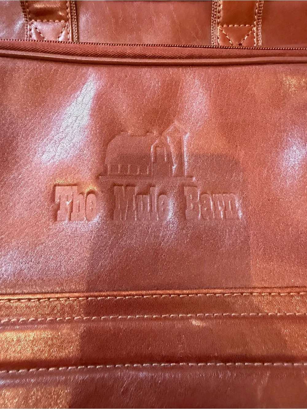 Bellino Brown Leather Laptop Briefcase with Gold Hardware